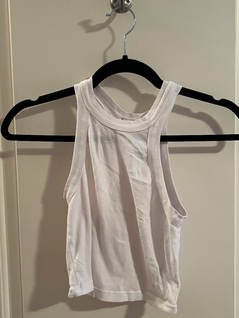 Zara White Racerback Crop Tank Top Size XS Clean Girl
